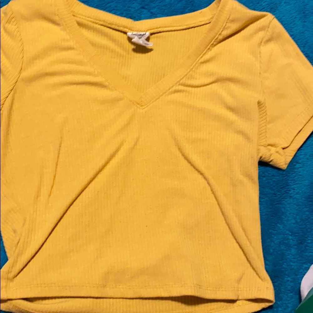 Yellow croped shirt